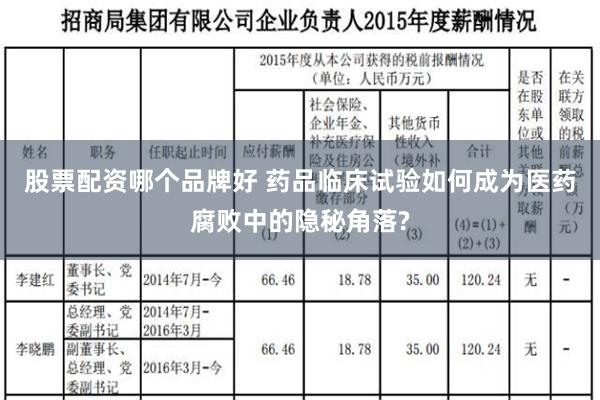 股票配资哪个品牌好 药品临床试验如何成为医药腐败中的隐秘角落?