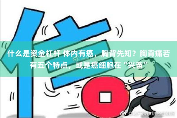 什么是资金杠杆 体内有癌，胸背先知？胸背痛若有五个特点，或是癌细胞在“兴奋”