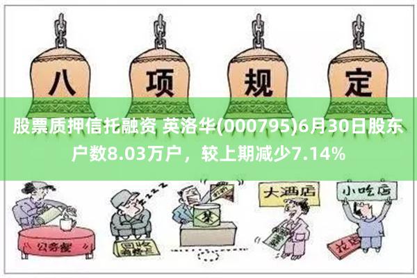 股票质押信托融资 英洛华(000795)6月30日股东户数8.03万户，较上期减少7.14%