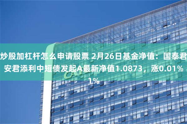 炒股加杠杆怎么申请股票 2月26日基金净值：国泰君安君添利中短债发起A最新净值1.0873，涨0.01%